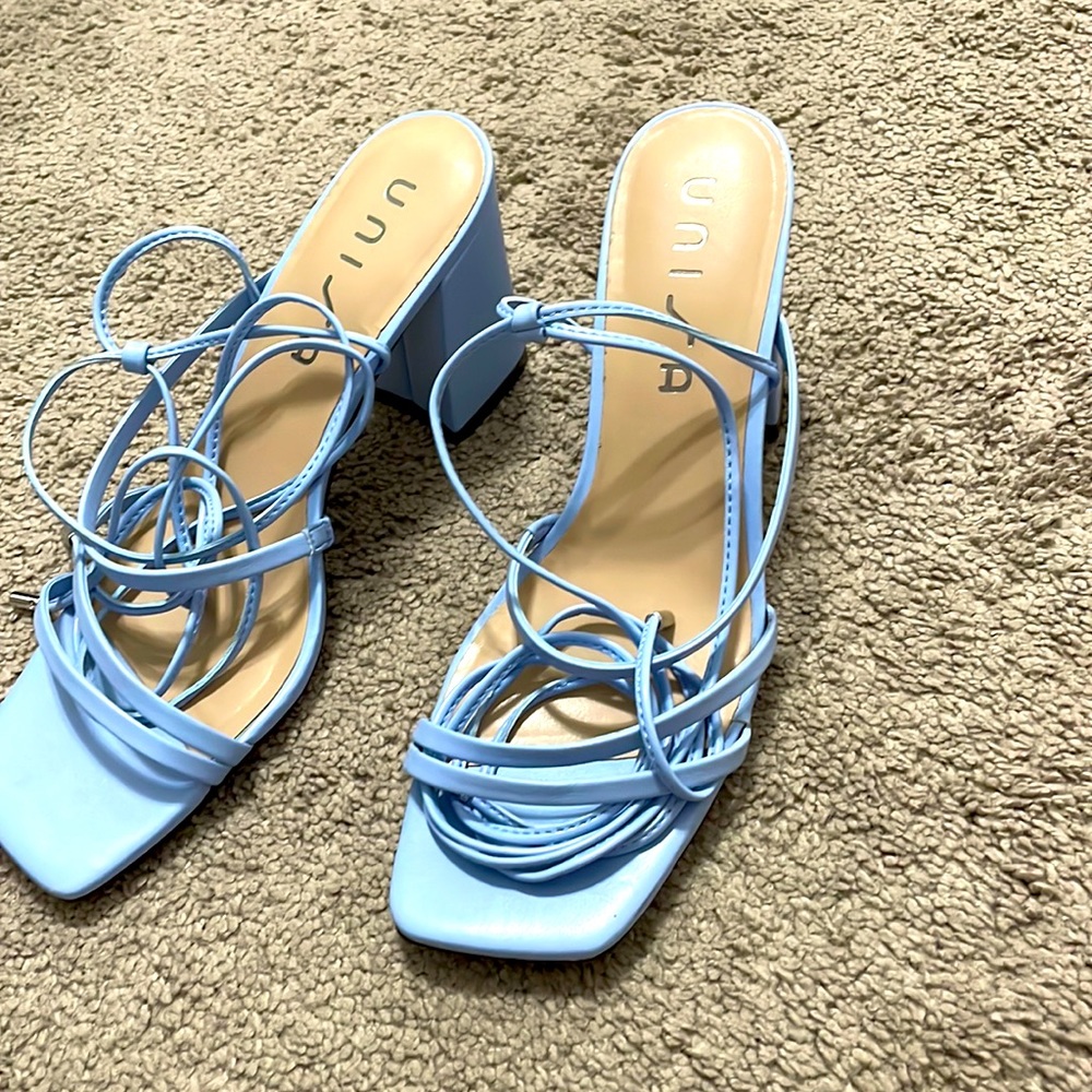 light blue tie up heels from UNISA!